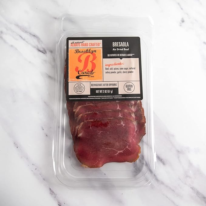 Brooklyn Cured Bresaola - Pre-Sliced Air Dried Beef (2 Ounce) - Pack of 3