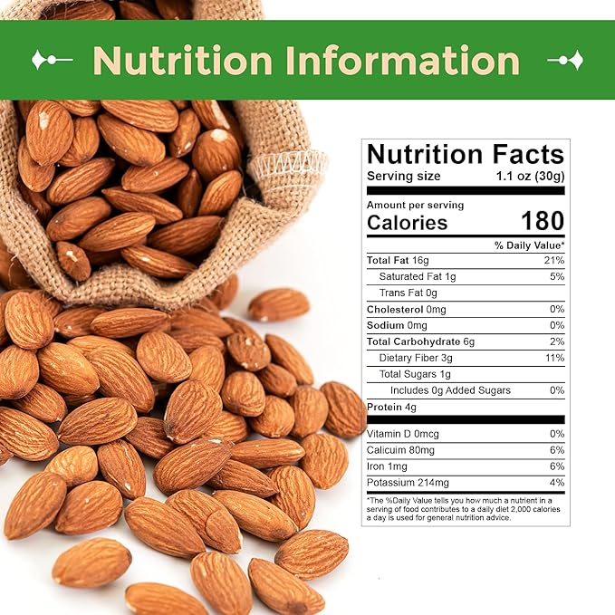 Sincerely Nuts Roasted Whole Unsalted Almonds No Shell - 3Lb Bag - Incredibly Tasty - Sealed for Freshness - Healthy Nutrients