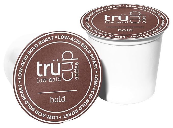 trücup Low Acid Coffee - Bold Roast - 48 Count Single Serve Coffee Pods- Low-acid coffee - Can Be Gentle on the Stomach (Bold 48)