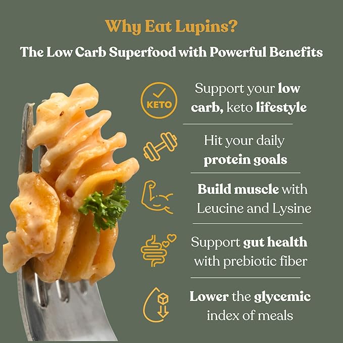 Chef’s Kiss Low Carb Radiatori | 4g Net Carbs 21g Protein | Keto Friendly Low Glycemic Pasta Made from Lupins | Gluten Free High Protein | No Gums | Keto Pasta Alternative | Non GMO | 2-pack (8oz)