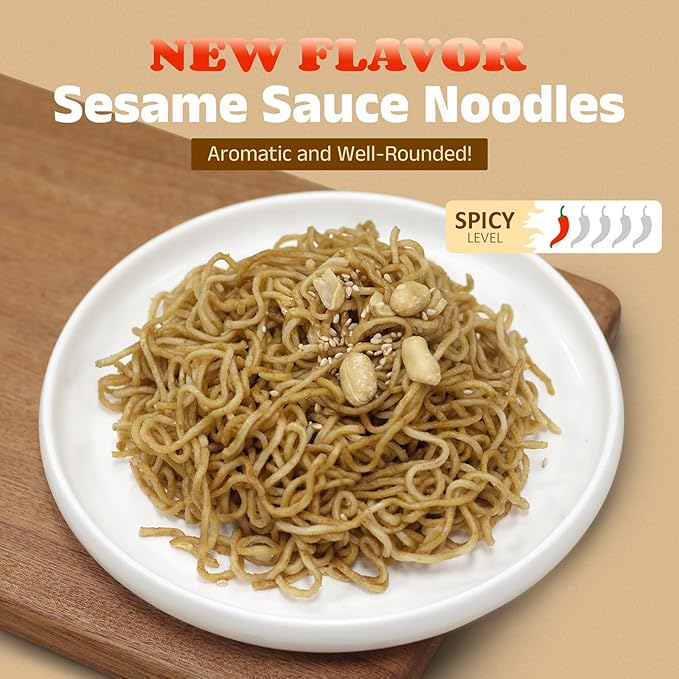 HealSpot High Protein Instant Ramen 30g Plant Based Protein Low Fat Low Carb Non GMO Keto Friendly Plant Based Dry Mixed Ramen 6 Packs of Sesame Sauce Flavor