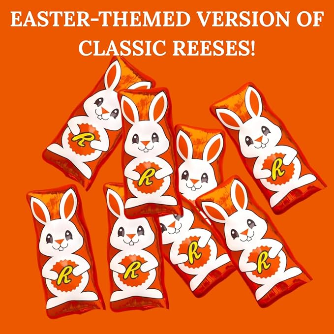 CandyKrave Reses Peanut Butter Crème Bunnies Easter Candy - 2lb Bulk Milk Easter Chocolate candy - Bulk Reses Individually wrapped chocolate candy for Easters Birthdays &amp Christmas