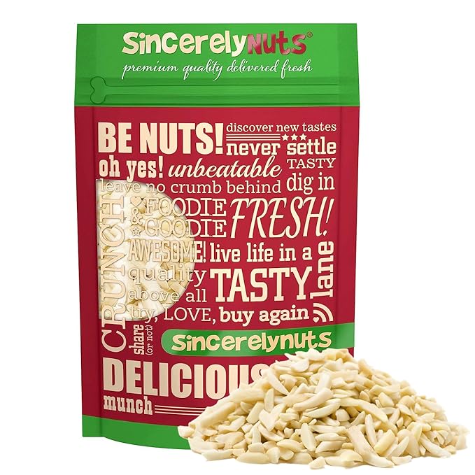 Sincerely Nuts – Raw Blanched Slivered Almonds | 3 Lb. Bag | Delicious Guilt Free Snack | Low Calorie Vegan Gluten Free | Gourmet Kosher Food | Source of Fiber Protein Vitamins and Minerals