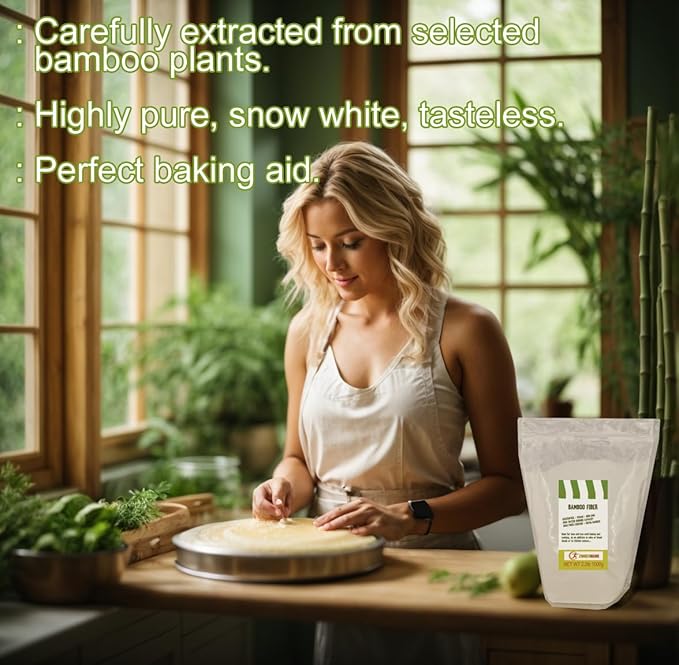 Zimmermann Bamboo Fiber 2.2lb 1000g gluten free flour Non GMO Keto Flour 100% Bamboo Keto &amp Low-Carb Baking &amp Cooking Low Calorie Flour