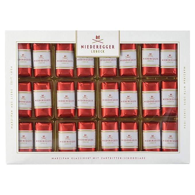 Niederegger Classic Loaves - Pure Marzipan Covered in Crisp &amp Dark Chocolate - 300g / 10.5oz | 24 Pieces per Box | Premium Handcrafted Authentic | Made in Germany since 1806 | Kosher