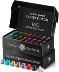 ROSSO CAFFÈ Espresso Coffee Pods Compatible with Nespresso Original Machines Reserve Variety Pack 160 Capsules - Made in Italy