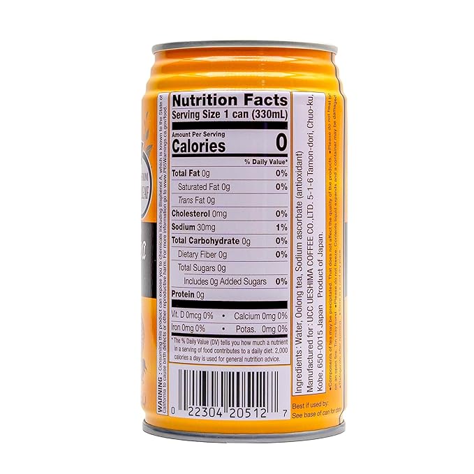 UCC Japanese Oolong Tea Drink 11.1-Ounce Cans Pack of 24 No Sugar No Artificial Flavors or Coloring Refreshing Canned Beverage Authentic Taste Perfect Healthy Drink