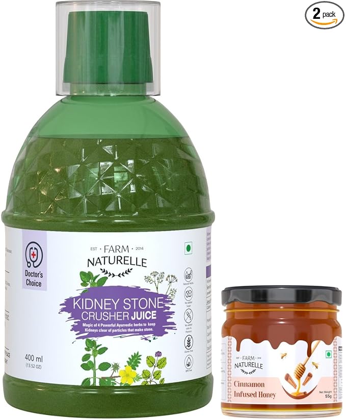 Farm Naturelle-Most Effective juice (Patharchatta juice)-Combination of Patharchatta and Gokhru Beej-400ml+ 55g Infused Forest Honey