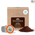 Love Grown Compostable Coffee Pods - Compatible With Most Major Coffee Pod Brewers - 100% Arabica Plastic-Free Non-GMO - Extra Dark Roast Box of 15