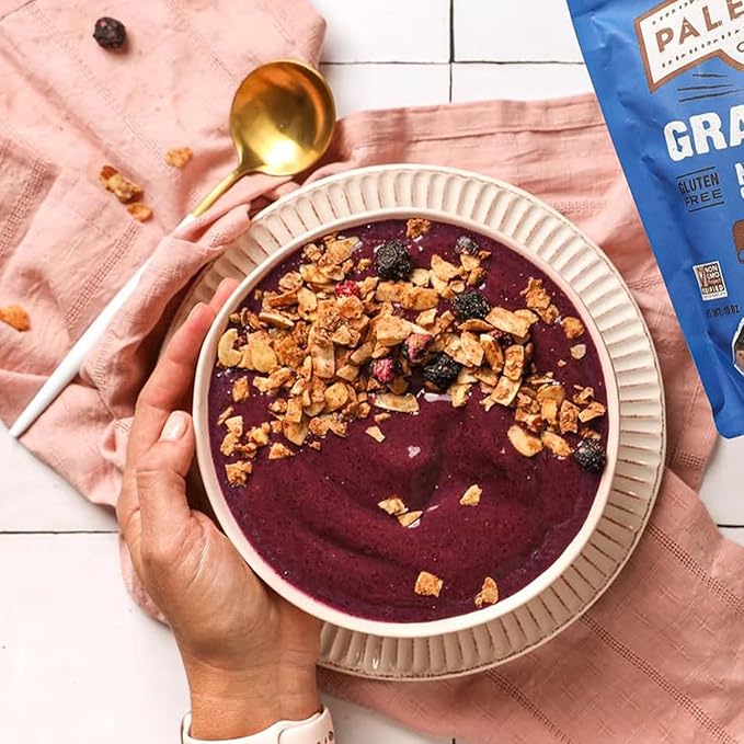 Paleonola Cinnamon Blueberry Grain Free Granola 10 Oz Resealable Bag (Pack of 6) - Grainless Paleo Granola Blended w/Dried Coconut &amp Blueberries Organic Maple Syrup &amp Pecans - Gluten &amp