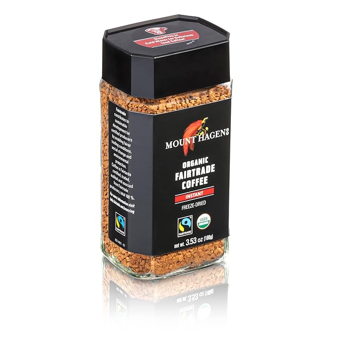 Mount Hagen 3.53oz Organic Freeze Dried Instant Coffee and Instant Espresso Ground Coffee 1.76oz Bundle