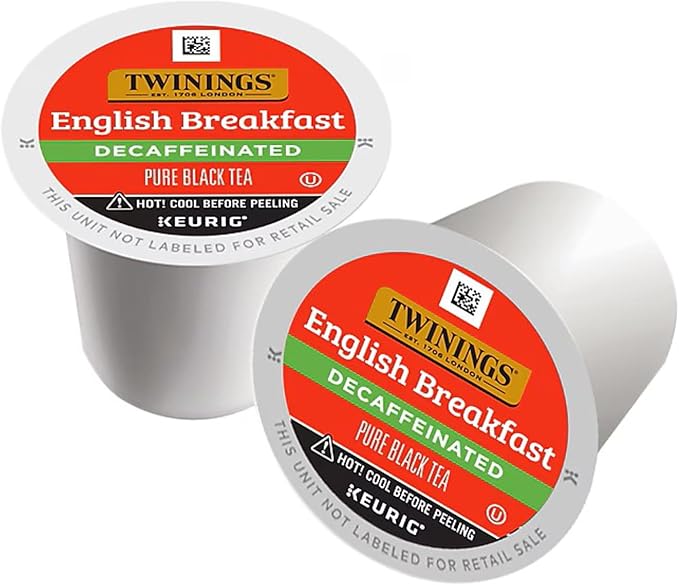 Twinings Decaf English Breakfast Tea K-Cup Pods for Keurig Naturally Decaffeinated Black Tea Smooth Flavourful Robust 24 Count (Pack of 4)