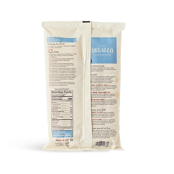 DeLallo Fusilli Col Buco Pasta 1 Pound Bag 3 Pack Fusilli Lunghi Made with Durum Wheat Semolina Flour Authentic Italian Recipe Cooks Al Dente