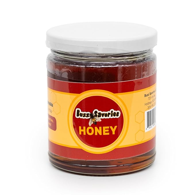 Buzz Savories Raw Honey – All Natural – 9 oz Glass Jar – Pack of 2 – Single Source – Small Batch – Unfiltered – Hand-Packed in Nebraska – Pure Bee Honey
