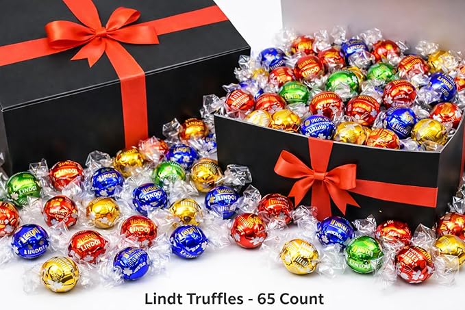 Lind.tAssorted Chocolate Truffles 60 Count 4 to 8 Flavors Individually Wrapped Gourmet Chocolate Candy Truffles Chocolate with Melting Truffle Center- Perfect for Easter Baskets etc. Parties Birthda