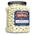 Gourmet White Chocolate Covered Almonds by Its Delish 3 LBS Jumbo Reusable Container(Jar) | White Milk Chocolate Coated Almond Nuts Kosher Dairy