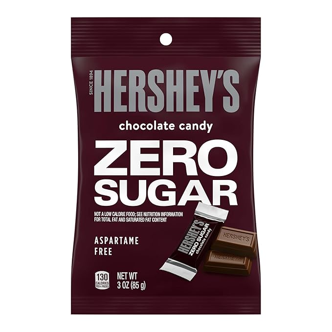 HERSHEY'S Zero Sugar Chocolate Candy Bags 3 oz (12 Count)