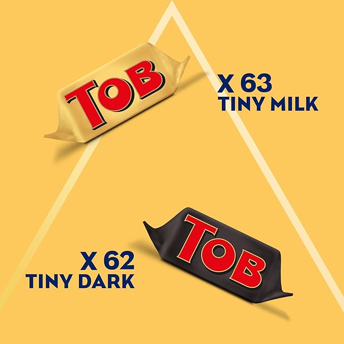TOBLERONE Tiny Assorted Chocolate Bars Variety Pack (Milk &amp Dark) Bulk Chocolate Halloween Candy 125 Pieces
