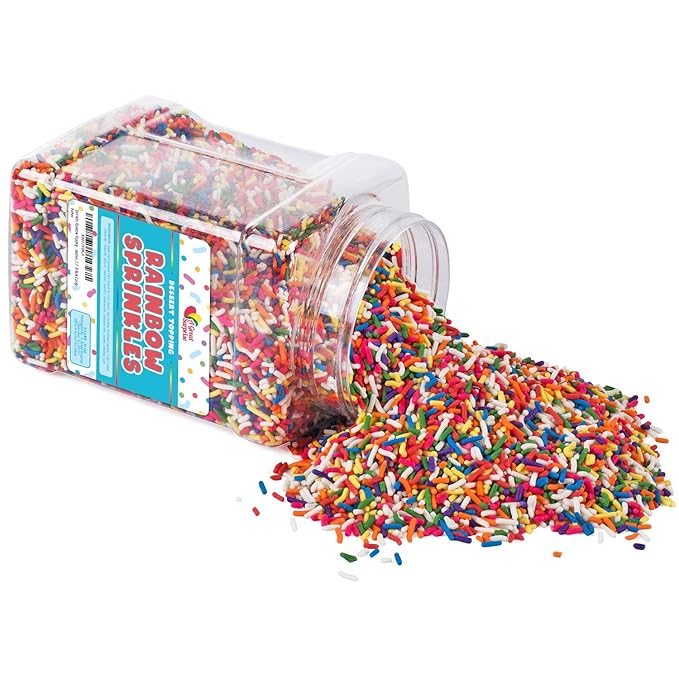 A Great Surprise Easter Rainbow Sprinkles - 2.2 Pounds - Bulk Rainbow Jimmies for Cookies - Birthday Cake for Ice Cream Baking Cupcakes Donuts