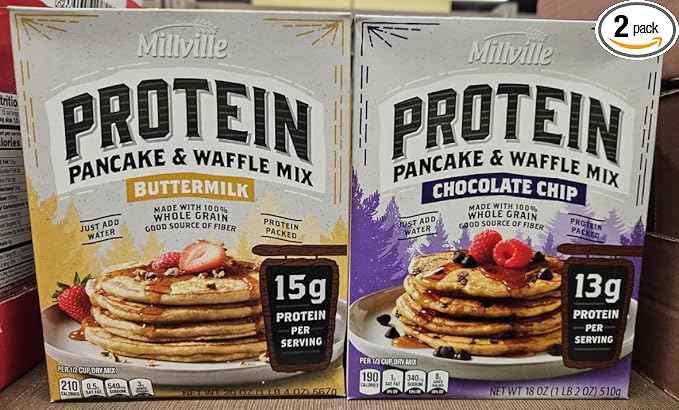 Protein Millville Pancake &amp Waffle Buttermilk &amp Chocolate Chip (Two Boxes)