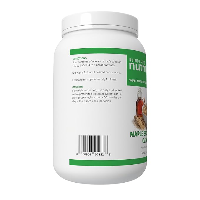 Nutmeg State Nutrition - High Protein Instant Oatmeal Mix Keto Friendly 15g Protein 90 Calories 0g Sugar 20 Servings Per Container. 17.6 Ounces (Maple Brown Sugar)
