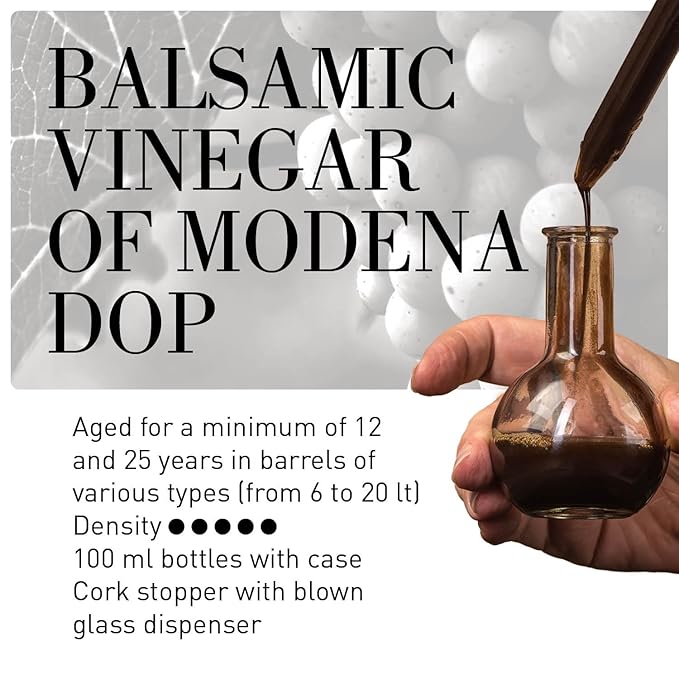 La Secchia - Duetto Aged 20 and 35 years Traditional Balsamic Vinegar of Modena DOP Two Bottles of 100 ml with Glass Dosing Cap