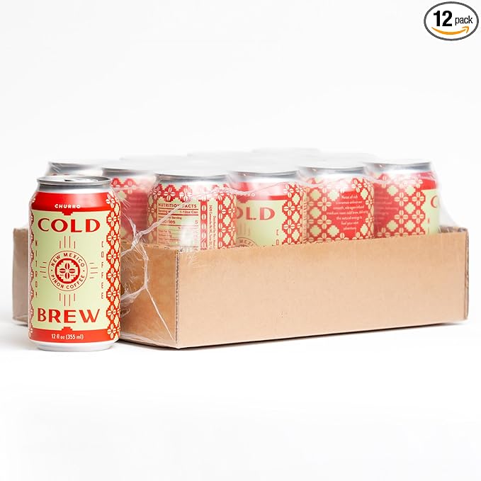 New Mexico Piñon Nitro Cold Brew Coffee Drinks - Smooth Cinnamon Kick High Energy Nitrogen Infused Churro Black Coffee Cans 12oz - Natural Flavor Zero Sugar &amp Dairy Free - 12 Pack