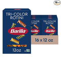 Barilla Tri-Color Rotini Pasta 12 oz. Box (Pack of 16) - Non-GMO Made with Durum Wheat Semolina - Kosher Certified