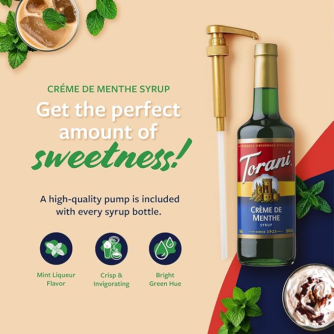 Torani Syrup Creme de Menthe 25.4 Ounce (Pack of 4)