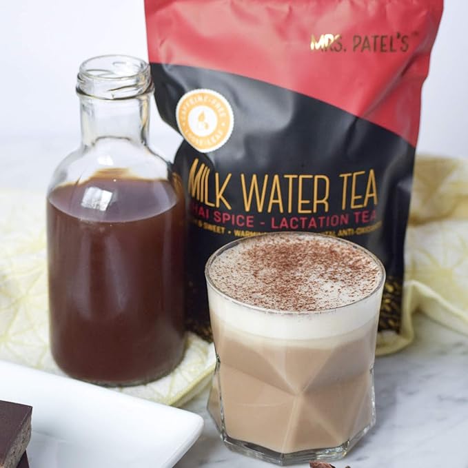 Mrs. Patel's Lactation Tea Chai Spice Blend Rich &amp Sweet For Breastfeeding and Pumping Moms Drink Iced or Hot Loose Leaf Caffeine Free Gluten Free Dairy Free Fenugreek Free (2 Pouches)