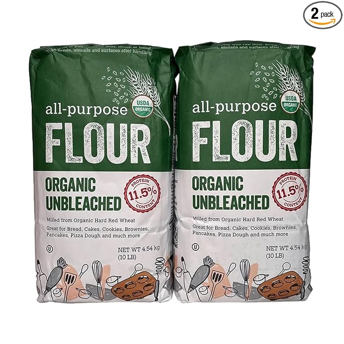 Organic Unbleached All Purpose Flour by Kikland Signatre 10 Pounds (Pack of 2)