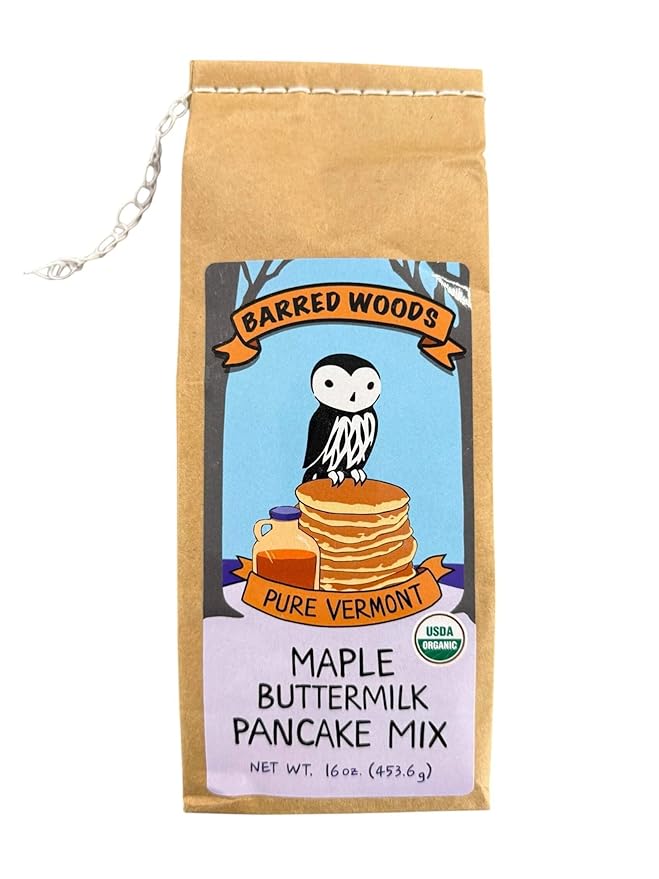 Vermont Maple Syrup and Pancake Mix Gift Box - From Barred Woods Maple Products (Amber Rich)