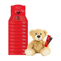 RED Delight®™ Dark Chocolate 12 Count Box of Grab N Go Travel Size Bars (0.92 Ounces Each) with 14 Plush Teddy Bear (10 Boxes - Total of 120 Bars + 14 Plush Bear)