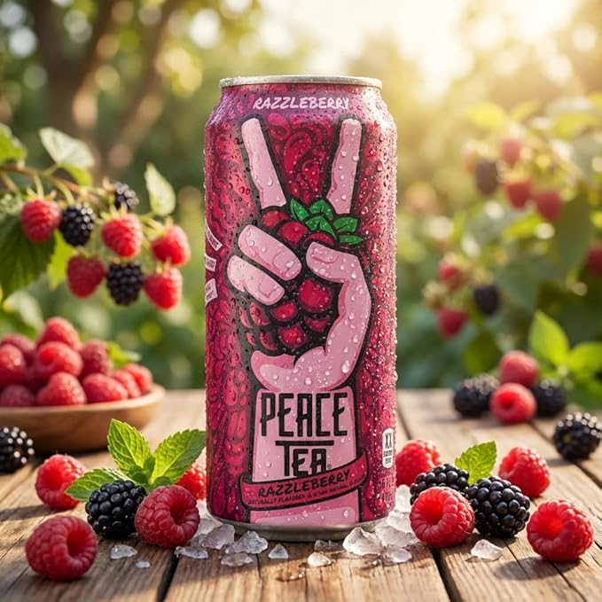 Peace Tea 16 oz 12-Pack Variety – Caddy Shack Just Peachy Razzleberry &amp Sno-Berry – Ready-to-Drink Iced Tea Beverage Assortment – Bold Fruit Flavored Tea Drinks