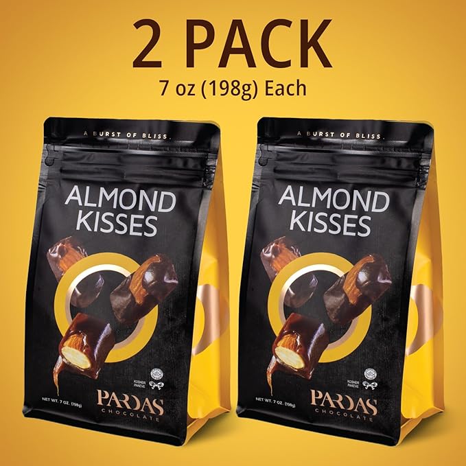 Almond Chocolate Kisses 7oz 2 Pack of Chocolate Ideal for Satisfying your Sweet Cravings Sharing with Family and Friends Perfect Chocolates for Gifting on Special Occasions