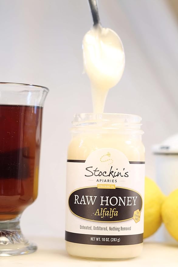 Stockin's Apiaries Raw Alfalfa Honey Unheated Unfiltered &amp Nutritious 10 Oz.