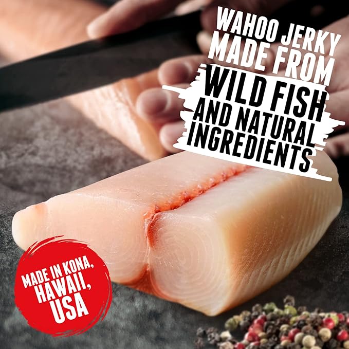 Smokin' Hickory O.G. Wahoo Ono Fish Jerky - Smoky Umami Flavor - Artisan Crafted Organic Omega-3 Rich Low-Calorie Low-Sodium &amp Low-Sugar 2oz (Pack of 3)