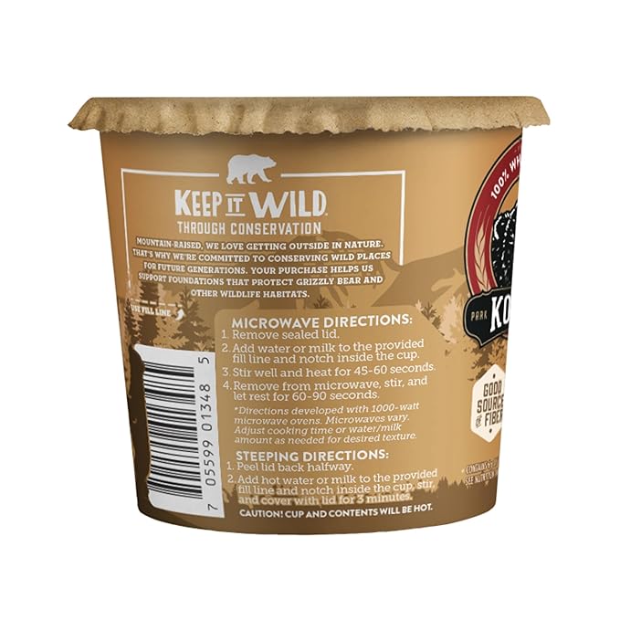 Kodiak Cakes Instant Oatmeal Cups Peanut Butter Chocolate Chip High Protein 100% Whole Grains (12 cups)
