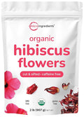 Organic Hibiscus Flowers 2lbs (450+cups) | Flor de Jamaica Loose Leaf Tea for Hibiscus Tea Bags | Cut &amp Sifted Dried Leaves | Caffeine Free Non-GMO No Sugar