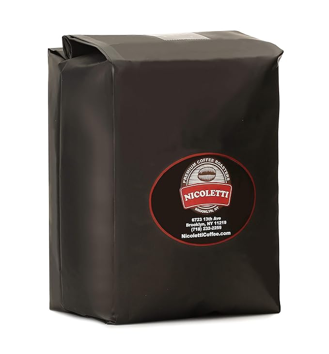 Nicoletti Coffee Espresso Roast Beans 5lb(Made in Brooklyn NY since 1972) Fresh Roasted Espresso beans with Date Stamp.