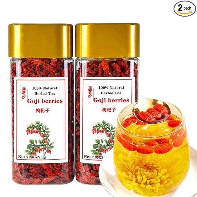 Shengmingxi Goji Berries 14.1OZ/400g Wolfberry Special Grade Goji Berry Dried Fruit Berry Whole &amp Large No Sulfur No Addition Great for Drinks Snacks Beverages 枸杞 枸杞子 红枸杞