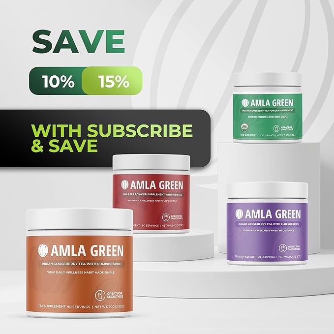 Amla Powder &amp Green Tea Superfood Supplement with Hibiscus 20x Ultra Concentrated Amla Antioxidant Support Made with Oolong Tea and Indian Gooseberries Organic Vegan Hibiscus 30 Servings