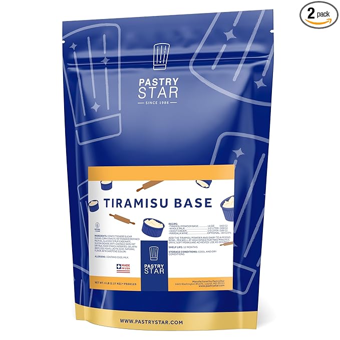 Pastry Star Tiramisu Powder Mix Kosher Certified Sweet Fine Powder Ideal for Classic Italian Desserts Celebrations and Gourmet Creations 2 Packs of 5 lb Each