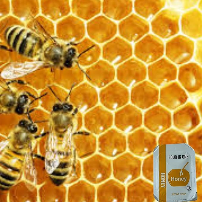 Pure Honey Packets – 50 Count 0.5 oz Each Single Serve Kosher Bulk Travel-Size Honey for Tea Coffee Snacks &amp Food Service