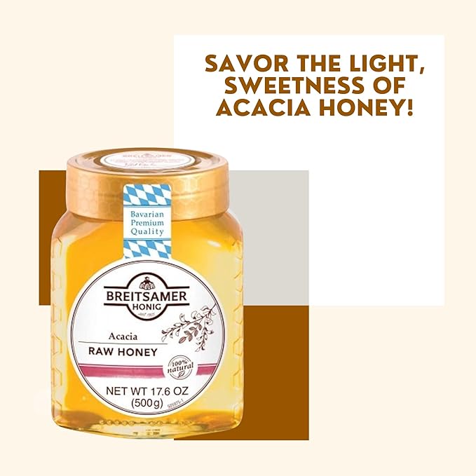 Breitsamer Acacia Raw Honey 17.6 oz (2 Pack)