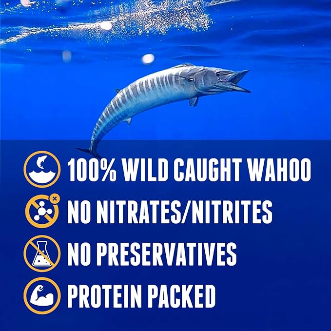 Smokin' Hickory O.G. Wahoo Ono Fish Jerky - Smoky Umami Flavor - Artisan Crafted Organic Omega-3 Rich Low-Calorie Low-Sodium &amp Low-Sugar 2oz (Pack of 3)