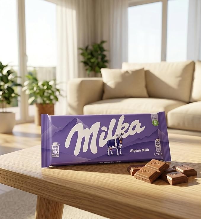 Milka Alpine Milk Chocolate - 90g (Pack of 10)