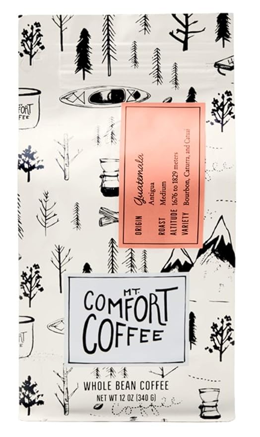 Mt. Comfort Coffee Guatemala Medium Roast &amp Colombia Full City Roast 12 oz Bag (Pack of 2) - Flavor Notes of Chocolate and Caramel - Roasted Whole Beans