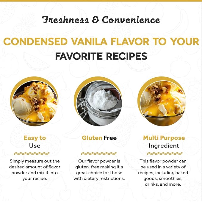Fanale Premium Condensed Vanilla Bubble Tea Flavoring Powder | Perfect for Baking Smoothies Desserts and Drinks | Instant Flavoring Powder for Boba Milk Tea - 2.2 Pounds (Pack of 1)