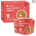 Hethstia High Protein (26g) Ramen Cup Noodles Spicy Beef Flavor 6 Count Plant Based Vegan Noodle Soup Non Fried Low Sugar Low Fat Ready to Eat Healthy Asian Meal &amp Holiday Gift